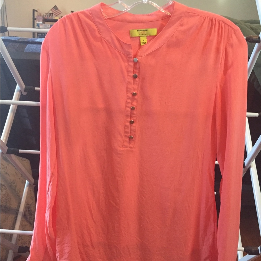 Banana Republic Pink Silk Blouse Size 4
